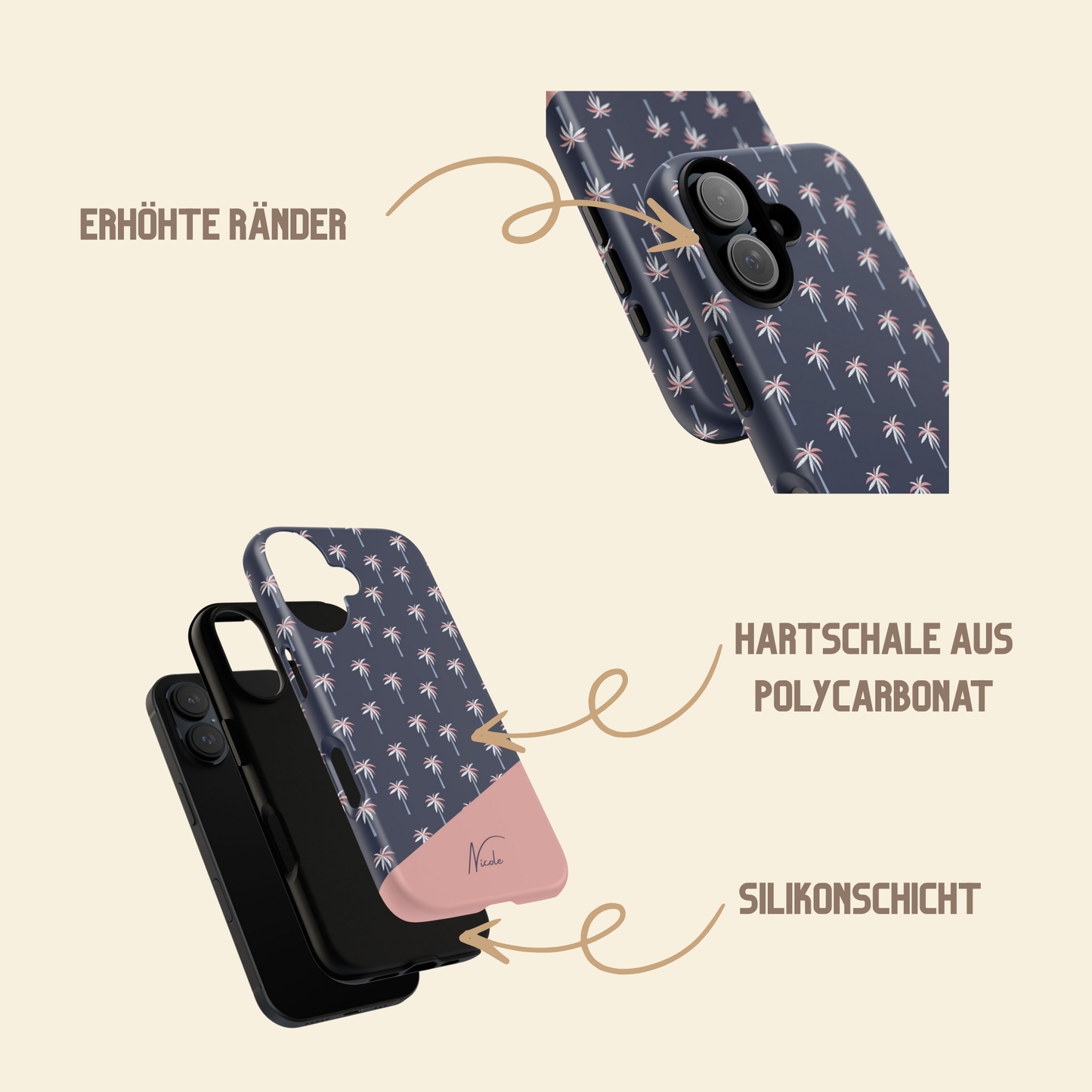 Personalisierte Handyhülle Palmendesign