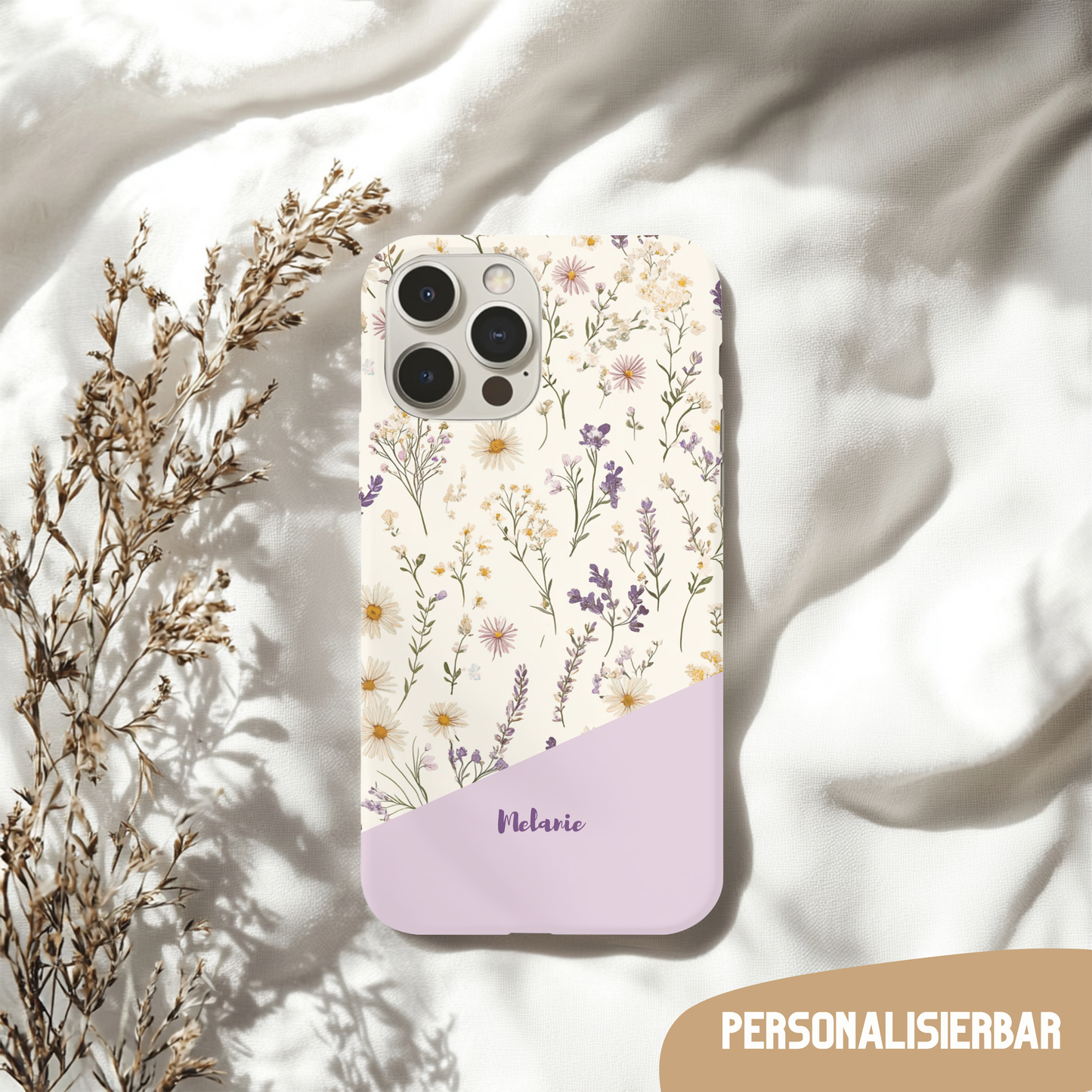 Personalisierte Handyhülle Wildblumendesign