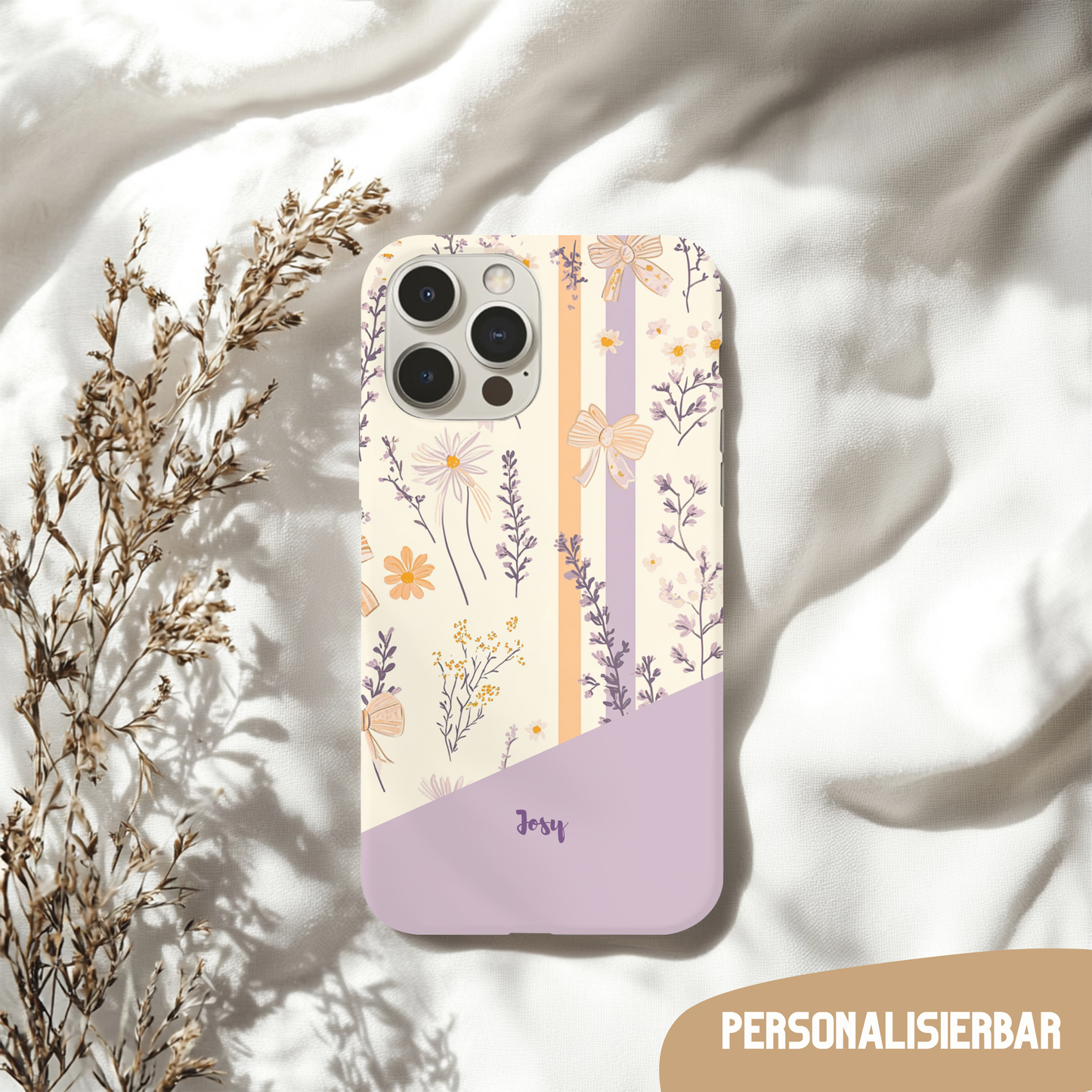 Personalisierte Handyhülle Wildblumendesign