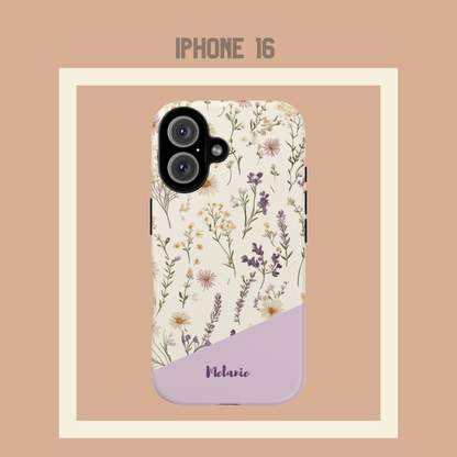 Personalisierte Handyhülle Wildblumendesign