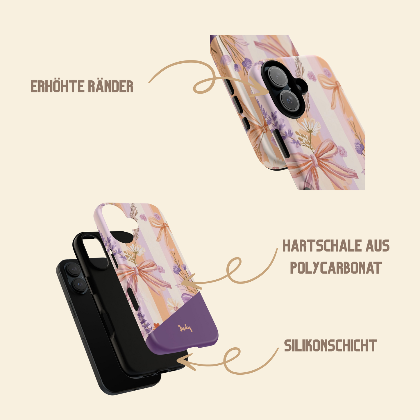 Personalisierte Handyhülle Wildblumendesign