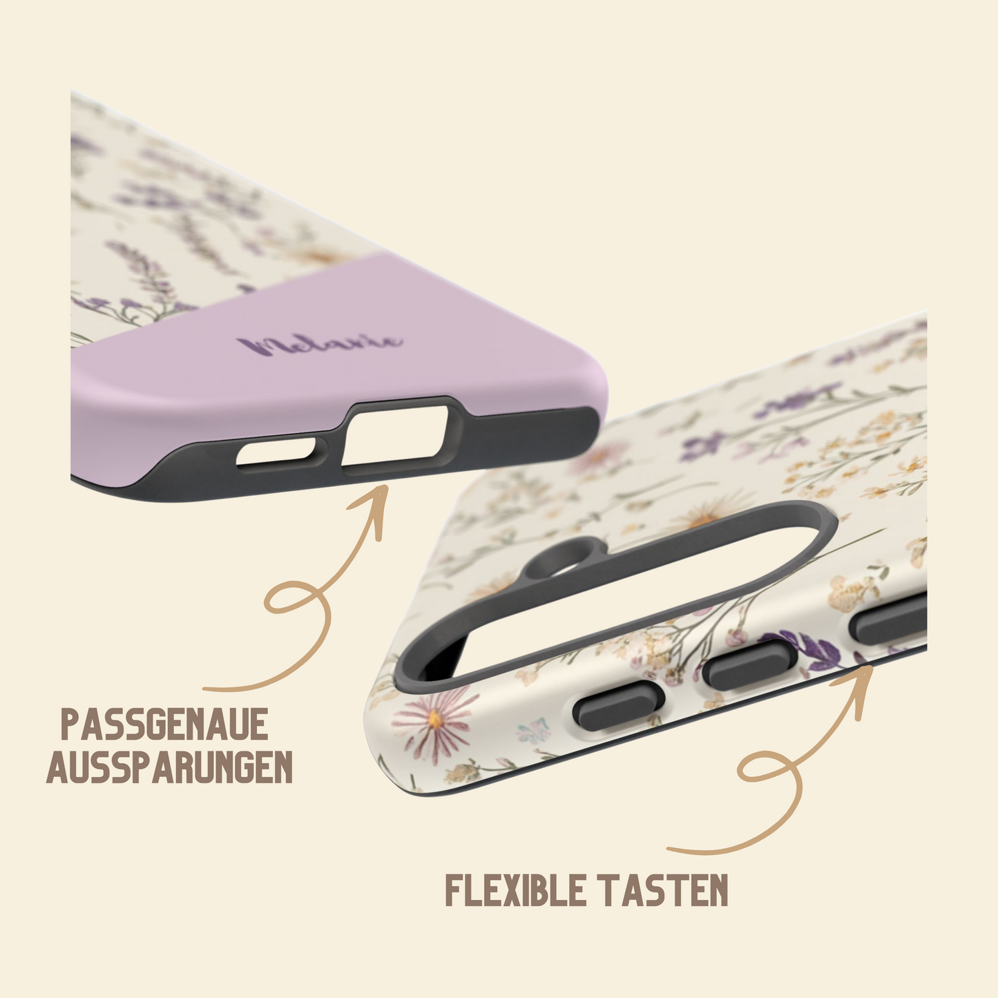 Personalisierte Handyhülle Wildblumendesign