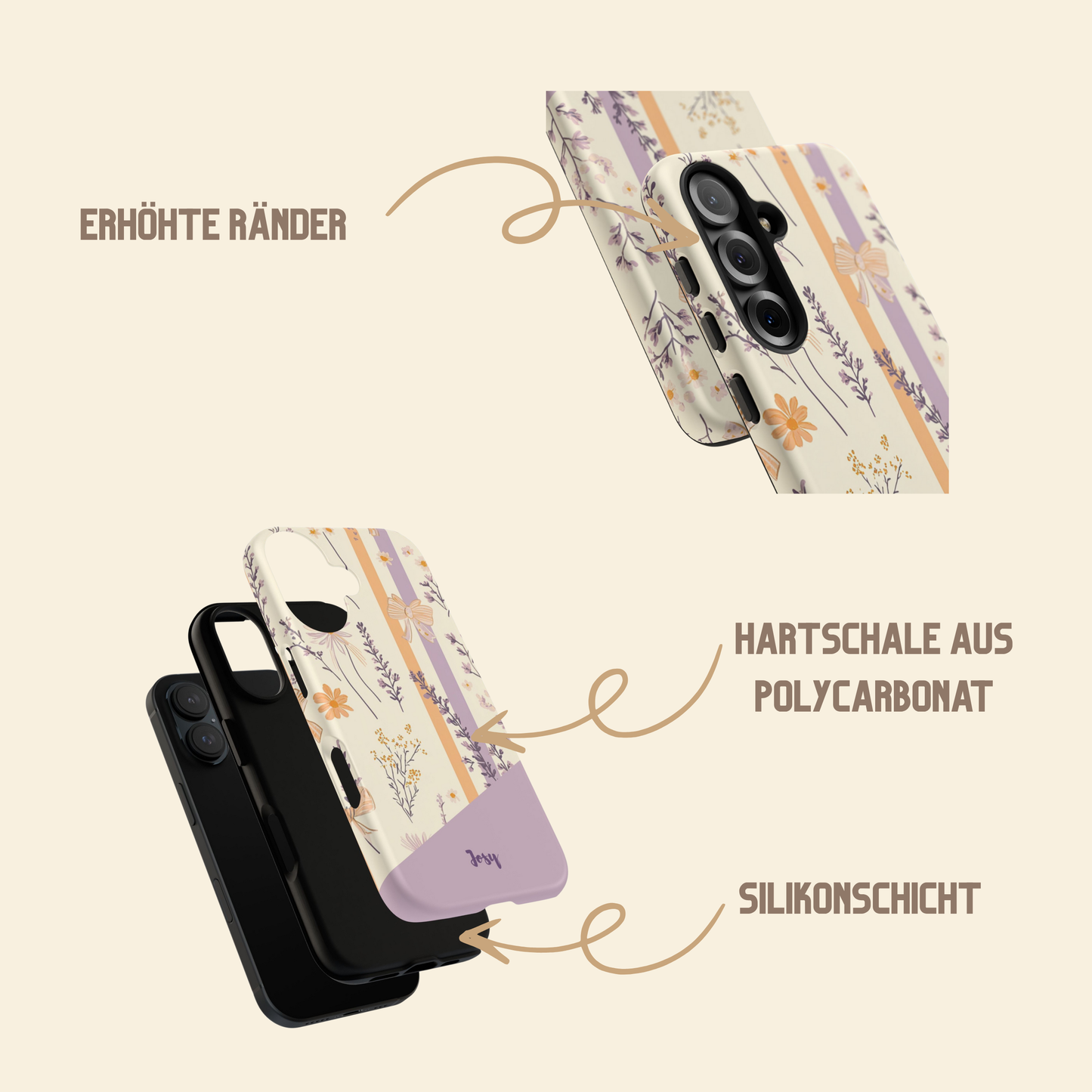 Personalisierte Handyhülle Wildblumendesign