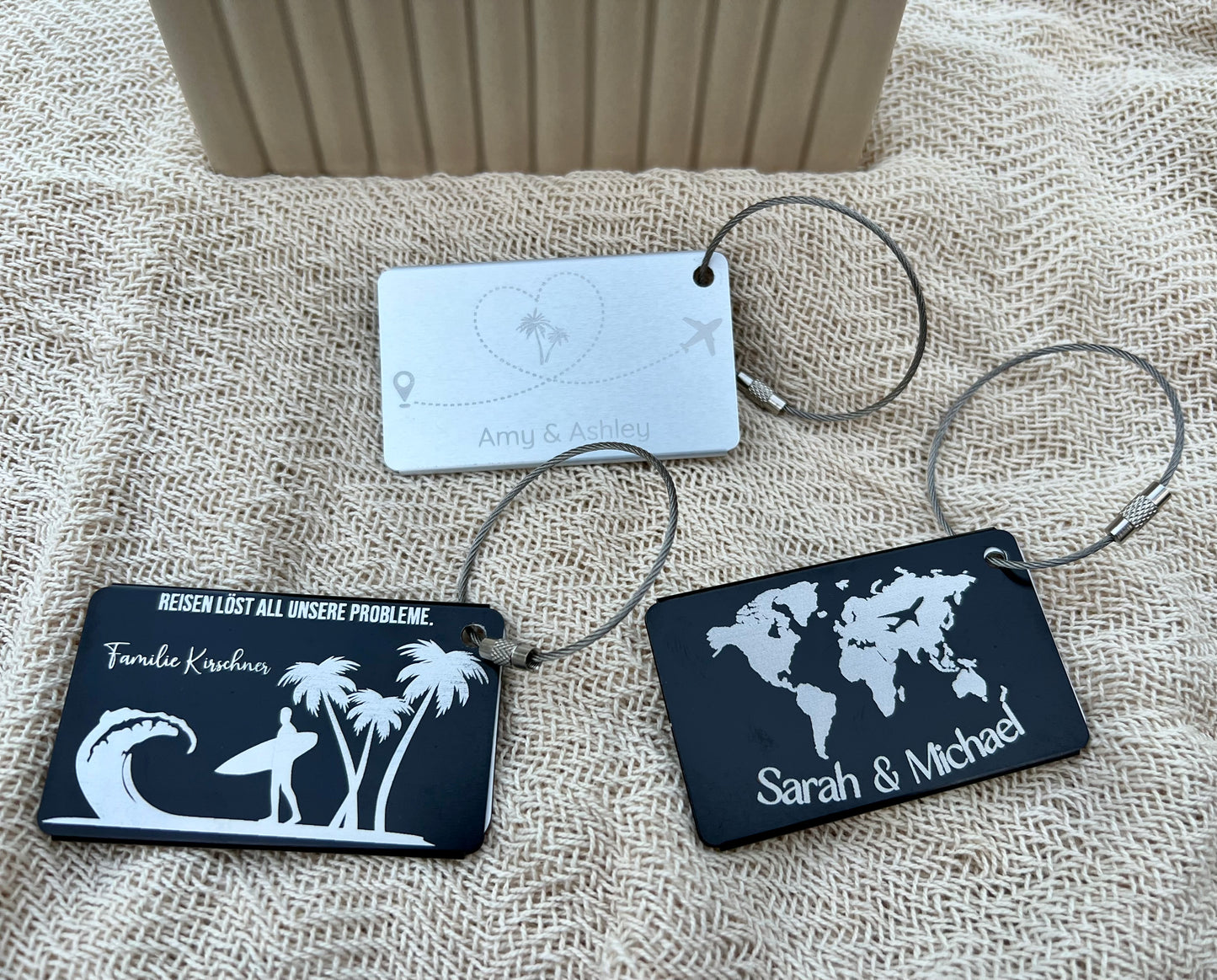 Personalisierter Kofferanhänger mit Gravur