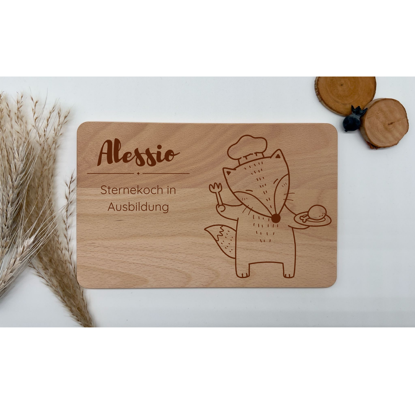 Personalisiertes Frühstücks- und Schneidbrettchen Sternekoch