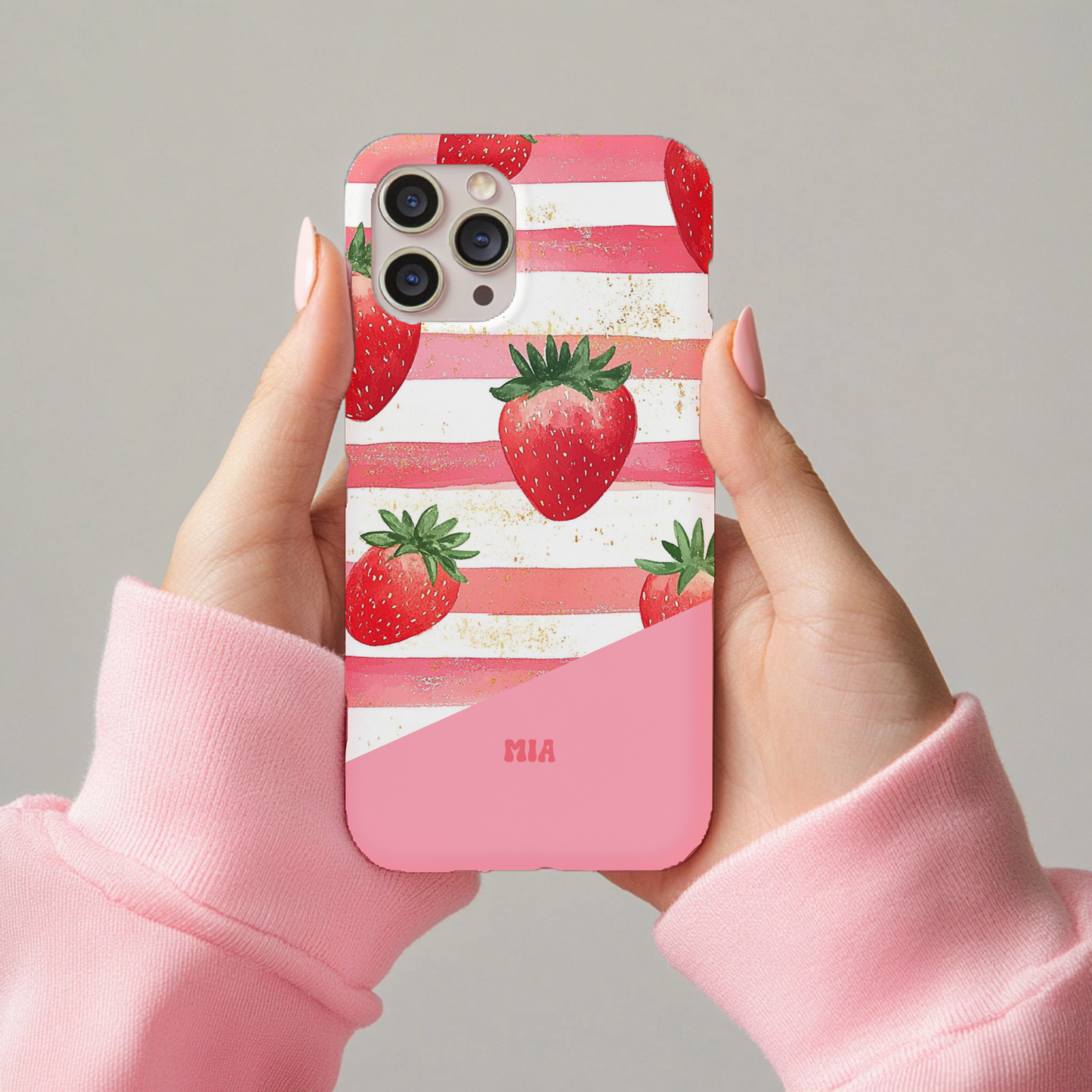 Personalisierte Handyhülle Erdbeerdesign