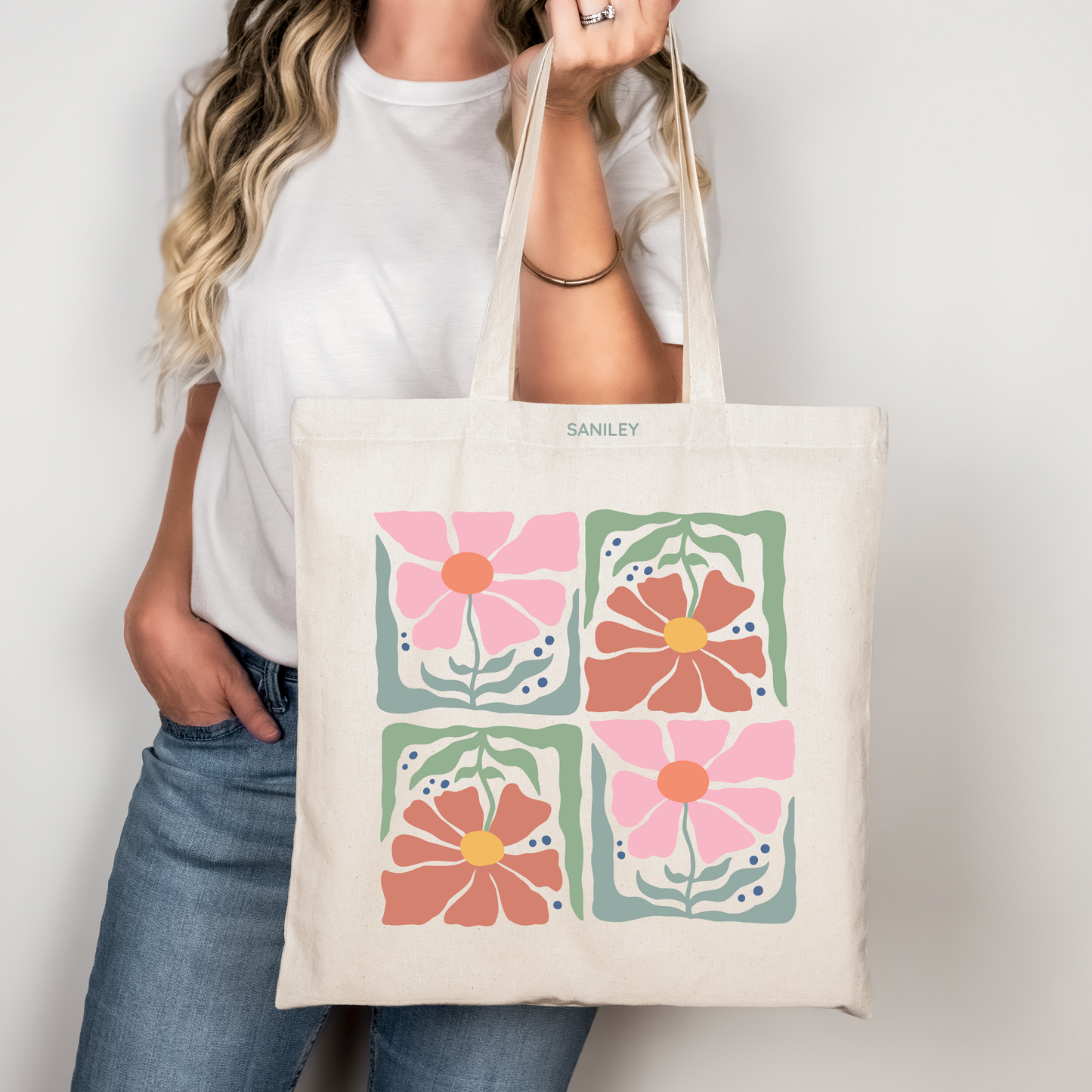 Tote Bag mit Blumen Design