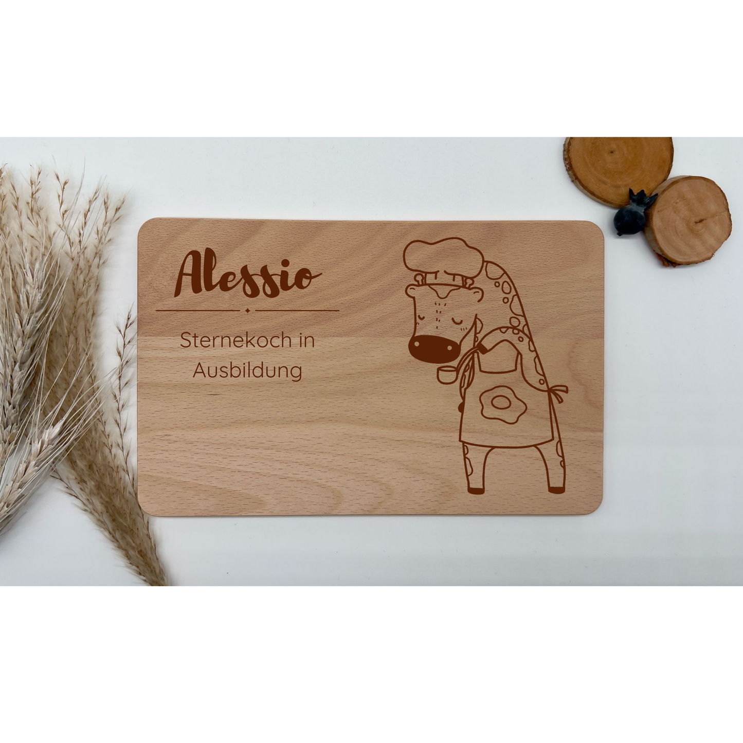 Personalisiertes Frühstücks- und Schneidbrettchen Sternekoch