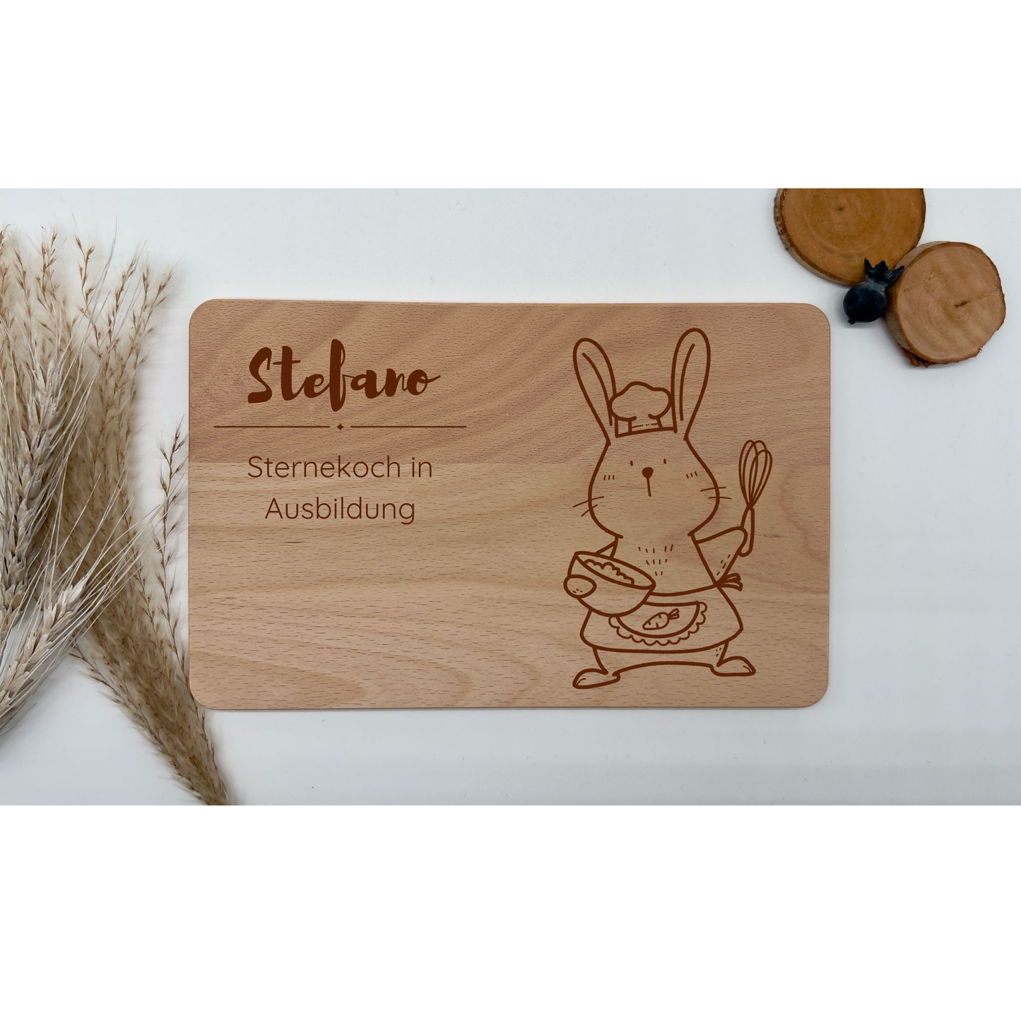 Personalisiertes Frühstücks- und Schneidbrettchen Sternekoch