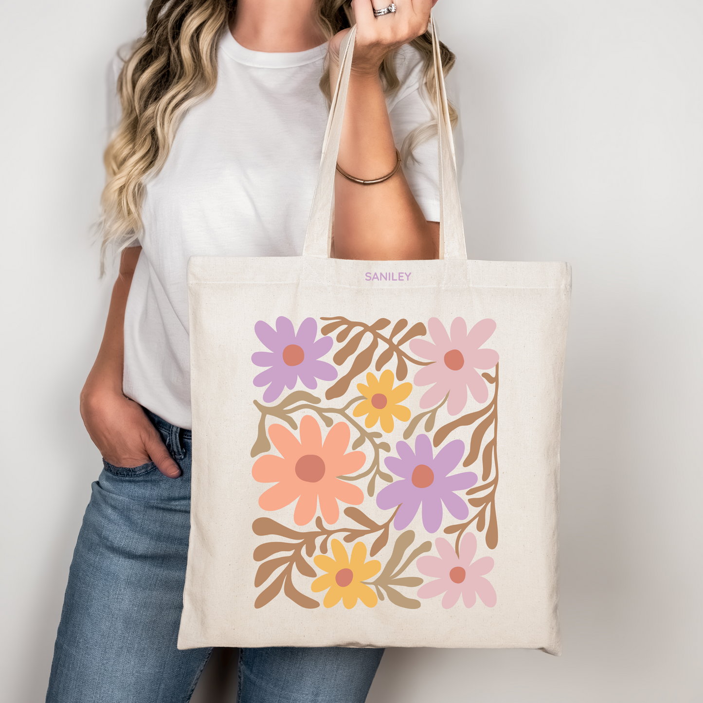 Tote Bag mit Blumen Design