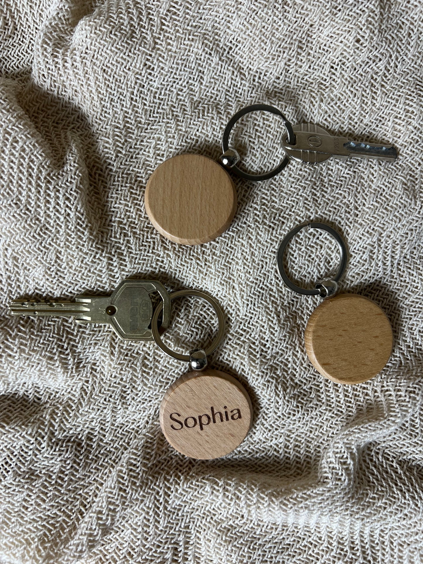 Personalisierter Holzschlüsselanhänger