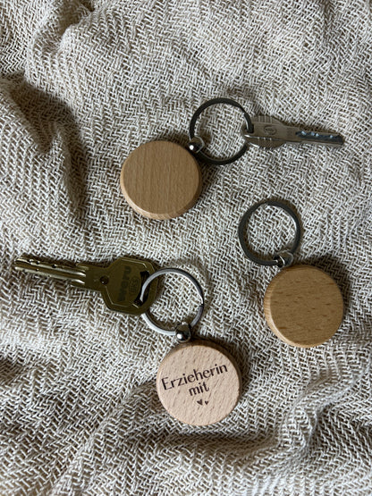 Personalisierter Holzschlüsselanhänger