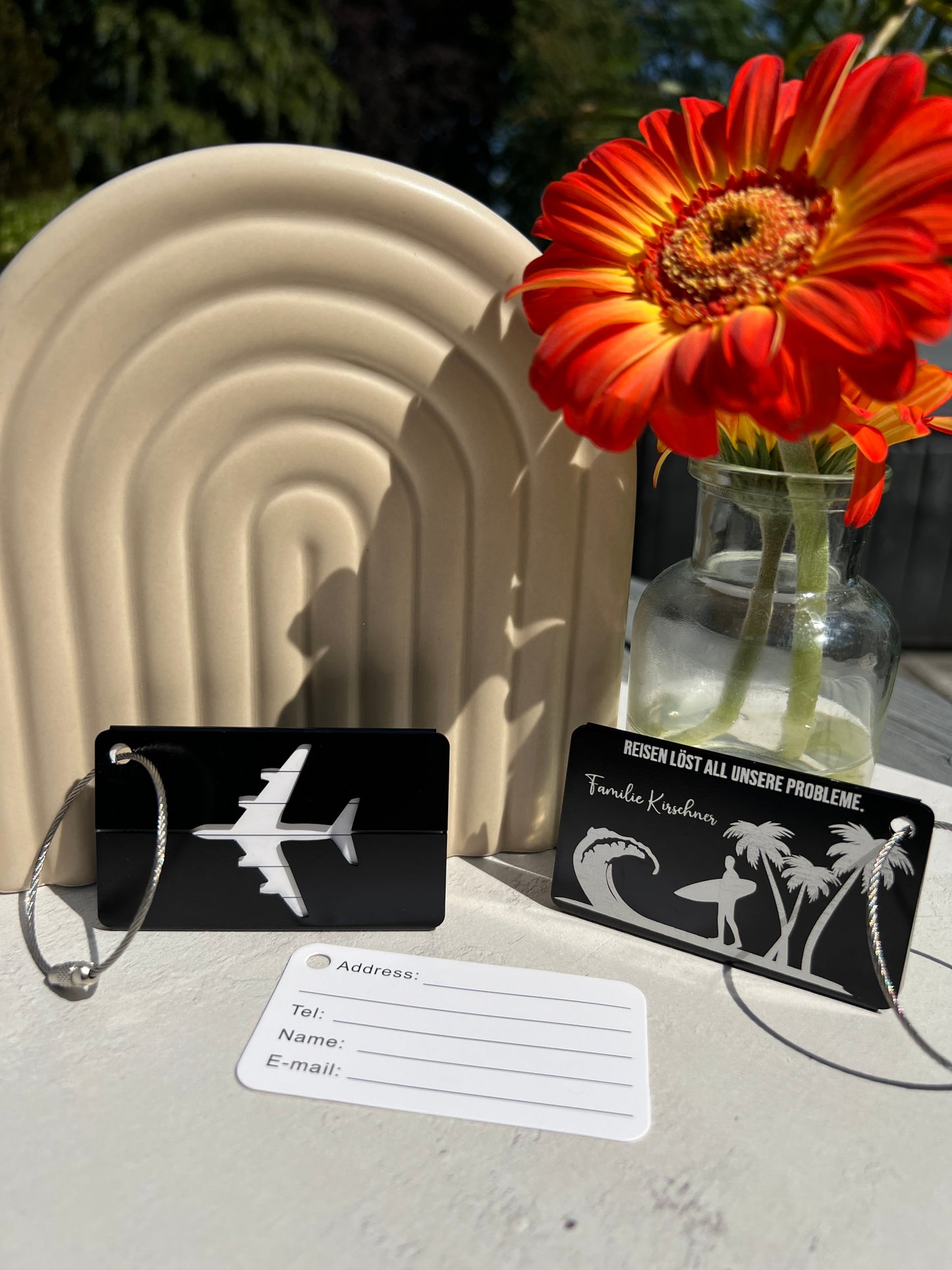 Personalisierter Kofferanhänger mit Gravur