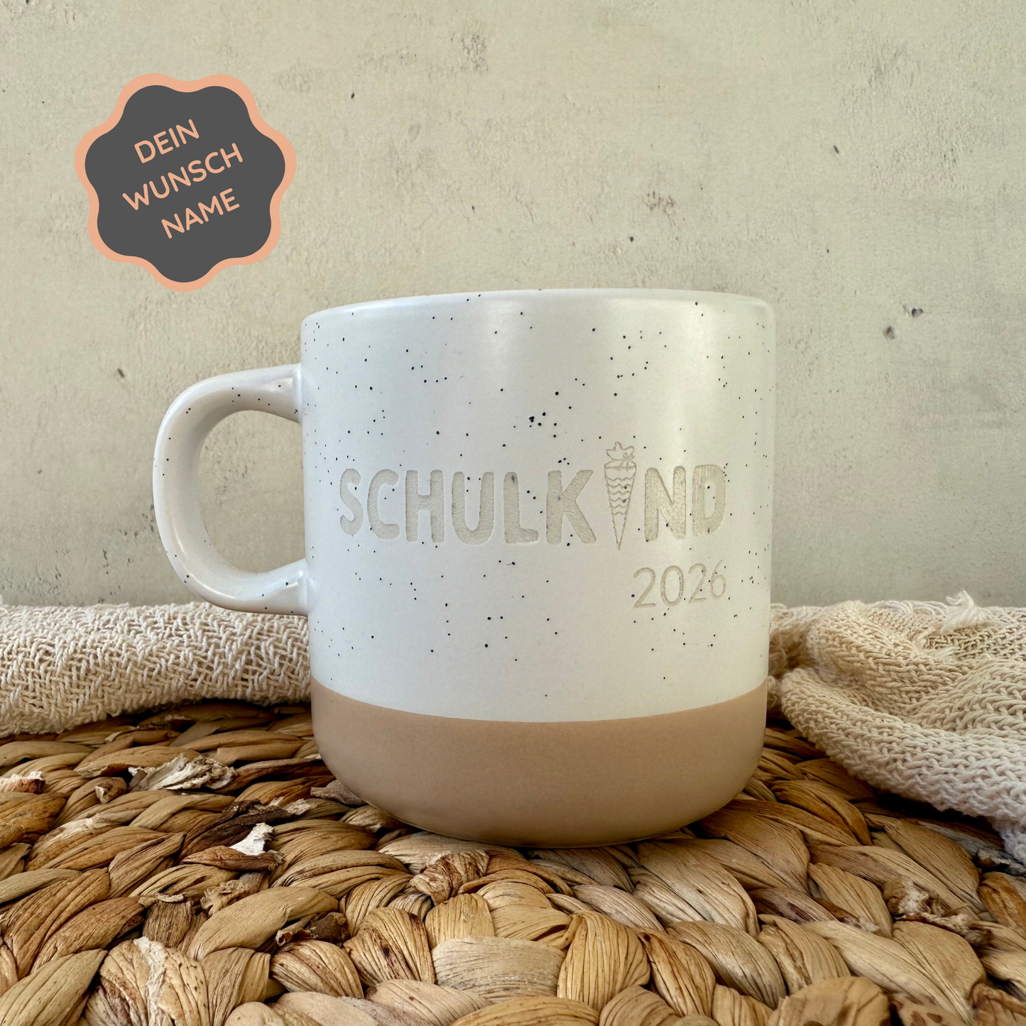 Personalisierte Steinguttasse